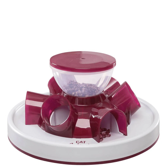 TRIXIE Cat Activity Tunnel Feeder Strategy Game Red