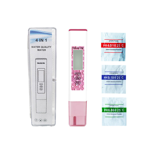 Ph Meter 4 in 1 tds ec Temperature ph Tester with Backlight Water Quality with High Accuracy for Drinking Water Swimming Pool Aquarium Swimming Pool