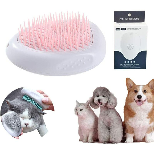 Dog cat brush, self cleaning dog brush, cat brush, dog comb brush, grooming brush, pet grooming brush (Pink)