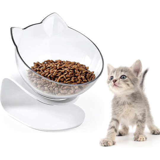 Cat bowl - Non-slip base - Double bowl for dogs and cats - 15° tilt