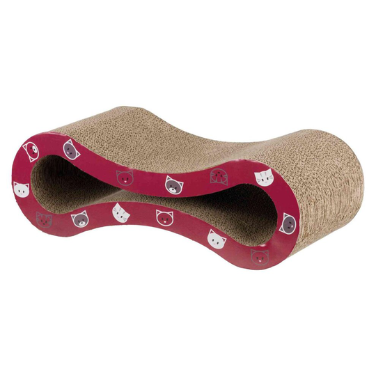 Mimi Scratching Wave, 48 Ă— 16 Ă— 22 Cm, Wine Red - Trixie Wave New Cats - trixie mimi wave new scratching red cats cardboard kitten scratcher pad