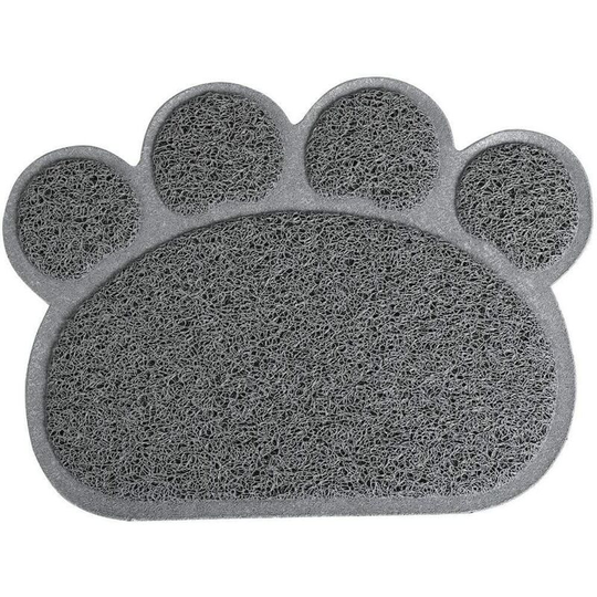 Litzee - Pet Feeding Mat Cat Litter Tray 30 x 40 cm Grey