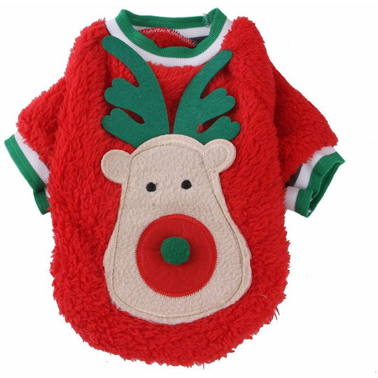 Christmas Dog Costume Xmas Pet Clothes Dog Elk Clothes Dog Coral Fleece Clothes