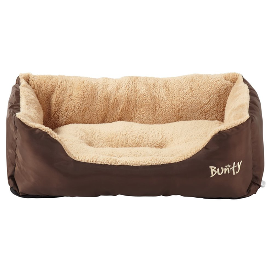 (Brown, Large) Bunty Deluxe Dog Bed | Soft Fleece Animal Pet Bed