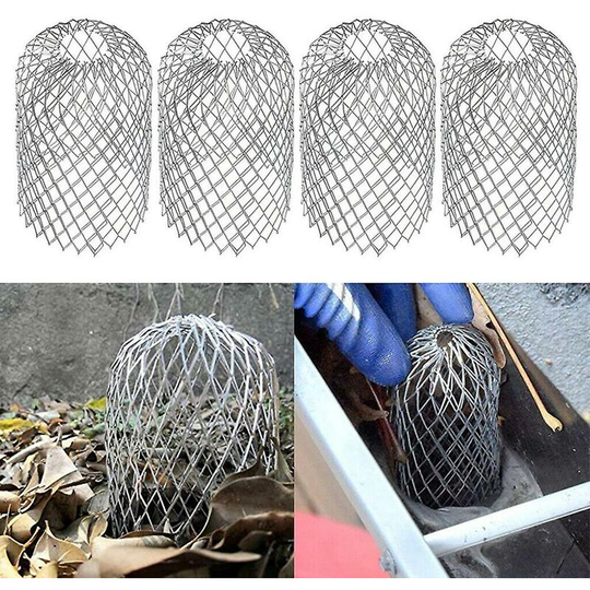 Sun Flowergb - 4Pcs Flexible Gutter Filter Metal Gutter Guard Anti-Rodent Leaves Adjustable Gutter Gutter Downpipe Roof and Garden Building