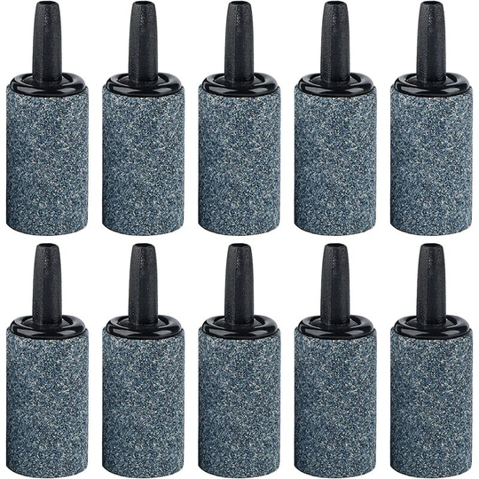 Aquarium 1' Air Stone Cylinder Bubble Diffuser Release Tool for Nano Air Pumps Small Buckets and Aquariums, Pack of 10