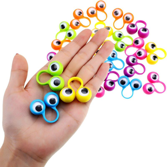72 Pieces Eyes Finger Puppet Eyeballs Ring Toy Googly Eyeball Ring for Kids Party Toy