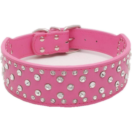 Large Dog Collars Rhinestone Accessories Large Dog Collars Pet Collars - White, Burgundy s