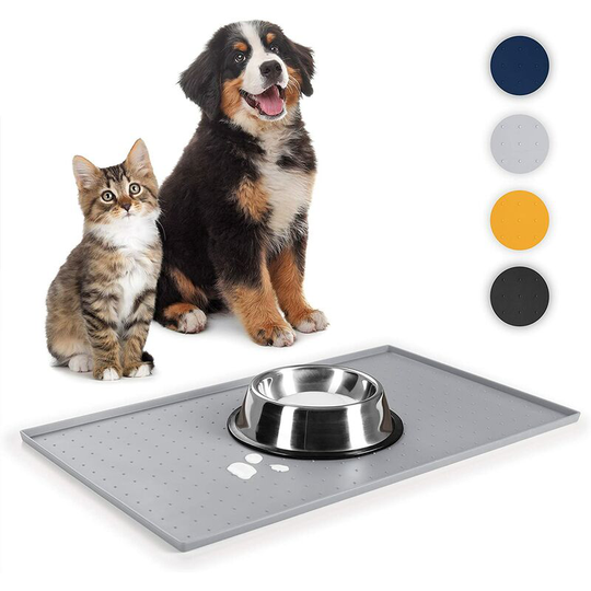 Perle Rare - Non-Slip Dog And Cat Bowl Or Litter Mat - Durable Waterproof Silicone