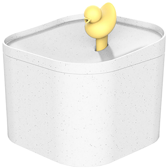 Lifcausal - Cats and Dogs Automatic Water Fountain with Rubber Duck Water Fall 2.5 Liter (0.55 Gallon) bpa Free, Pet Safe Material,Silicone Mat