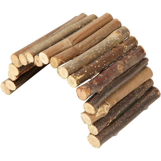 Briday - Hamster Bridge, Wooden Ladder Hamster Chew Bridge Toy Reptile Hiding House Fence Climbing Bridge for Reptile Lizard Tortoise Hedgehog Small
