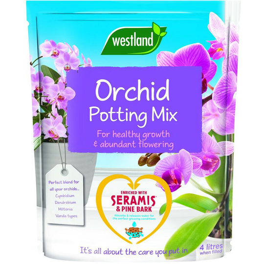 Orchid Potting Mix Compost Indoor Plant 4 Litres Enriched With Seramis - Westland