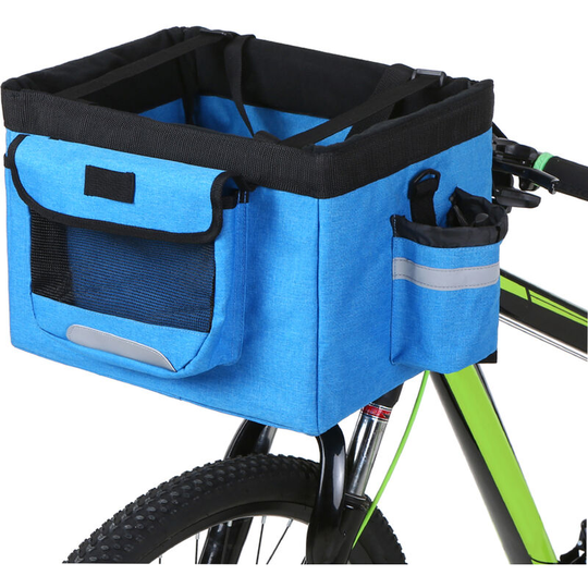 Foldable Bicycle Front Basket Removable Bike Pet Basket Pet Dog Cat Rabbit Carrier Camping Tote Bag