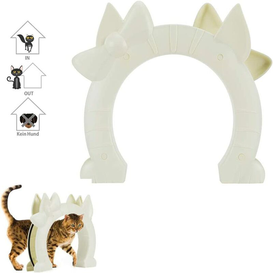 Cat Door, Cat Flap, 2 Hole Interior Door Kitty Hole Pass for Hollow Core Glass Door for Small Medium Cats Soekavia