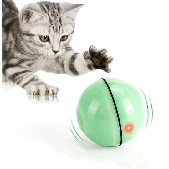 Cat Toy, Toys Ball with led Light, 360 Degree Automatic Rotation and usb Charging Interactive Cat