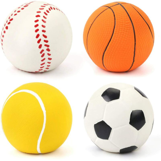 Pack Latex Puppy Sports Balls, Interactive Puppy Toys, Various Colors