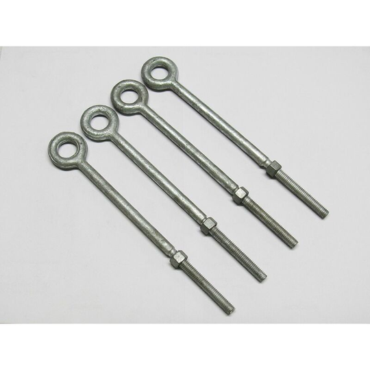 X4 3/4' x 10' Galvanised Longshank Eyebolts with Nut - 19MM x 254MM Shoulder