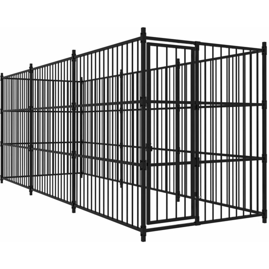 Outdoor Dog Kennel 450x150x185 cm Vidaxl Black