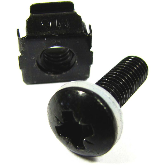 M6 screws for Rack 19 50-pack with cage - Rackmatic
