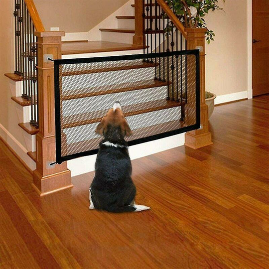 Household Magic Dog Gate Adjustable Width Pet Fence Stair Protective Net Thsinde