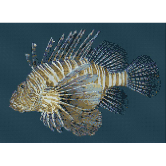 Lion Fish Marine Aquarium Fish CompleteCounted Cross Stitch Kit 12"x9"