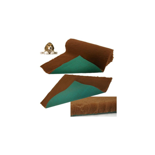 (100cm x 75cm (40" x 30")) Traditional Brown High-Grade Vet Bedding 30mm THICK ROLL WHELPING FLEECE DOG PUPPY PRO BED