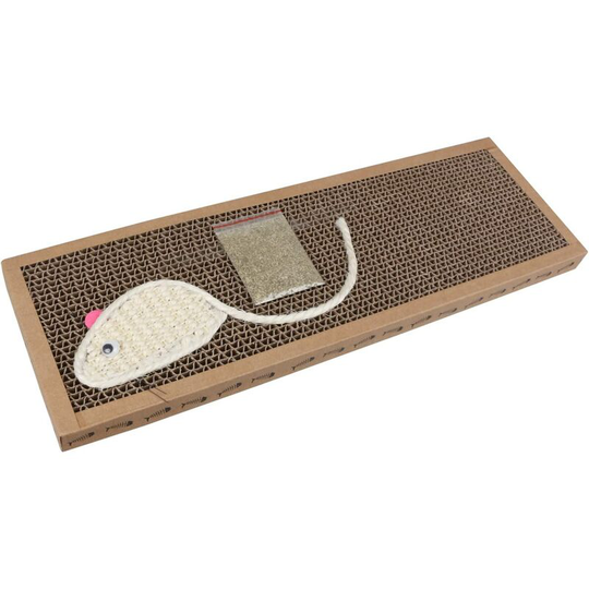 Cardboard cat scratcher. Carpet with catnip. (38*12.5*1.8)cm