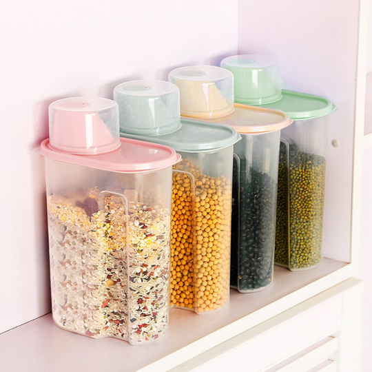 4x Dry Food Storage Container set 1.9L for Cereal and other food