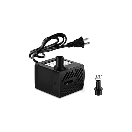 50GPH 3W Submersible Water Pump for Aquarium,Fountain Pump Power Cord 1.8ft High Lift 0.55m , Fish Tank, Fountain,Black,2pc