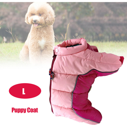 Pet Dog Clothes Winter Warm Jacket Small Dogs Pets Clothing Pink , l