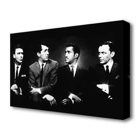 'The Rat Pack Black And White' - Wrapped Canvas Photograph Print