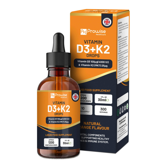 Vitamin D3 4000iu + K2 MK7 25μg I Orange Liquid Drops