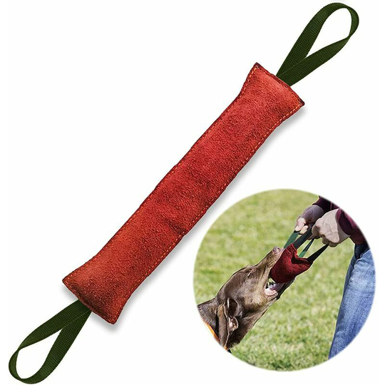 Dog pudding, biting pudding indestructible dog, 40 cm, with 2 handles, dog toy in fire pipes, extra robust sausage to bite dog,