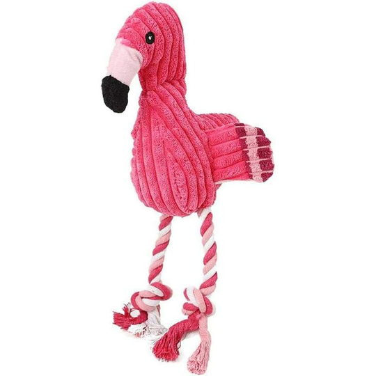 Flamingo Shape Interactive Cotton Puppy Dog Chew Toy
