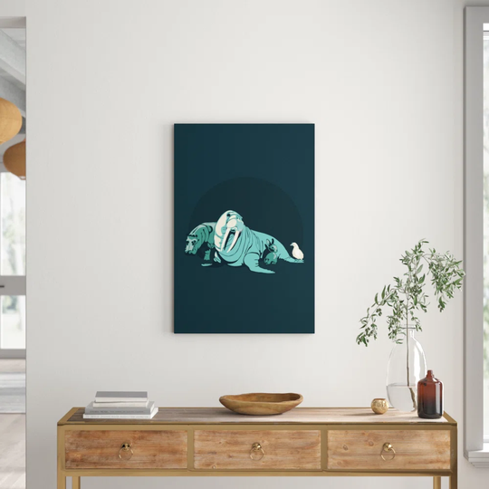 "Walrus" by Jason Detmer Graphic Art on Wrapped Canvas