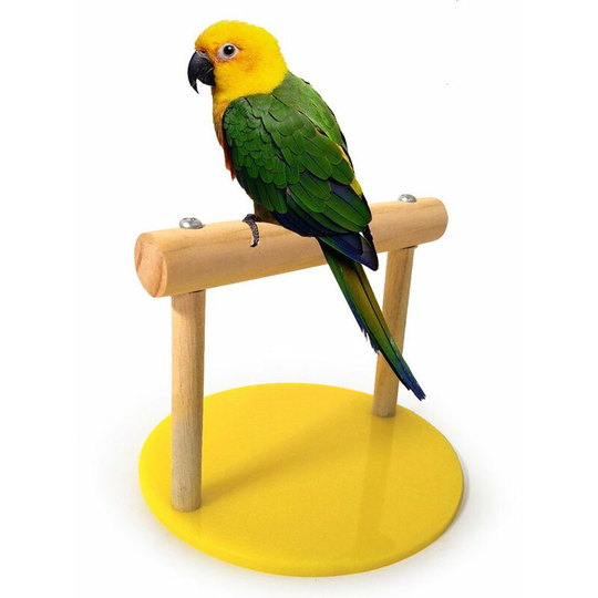 Perle Rare - Bird Play Racks Wooden Parrot Tray Portable Training Tray Playground Biting Toy Bird Cage Accessories