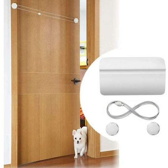 Automatic Door Opener for Dogs Cats, Cat Flap Door Strap Latch Easy Adjustable Free Access to Bedroom/Bathroom/Toilet