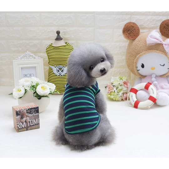 BETTE 2 Pack Cotton Striped Dog Shirts Pet Clothes Puppy T-Shirts Breathable Stretchy Cat Tank Top for Small Very Small Dog or Cat