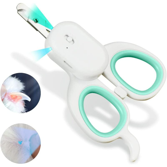 Heguyey - Nail clippers for cats and dogs | Claw pliers with led light & -uv light | Professional stainless steel cat claw knife | Suitable for pet