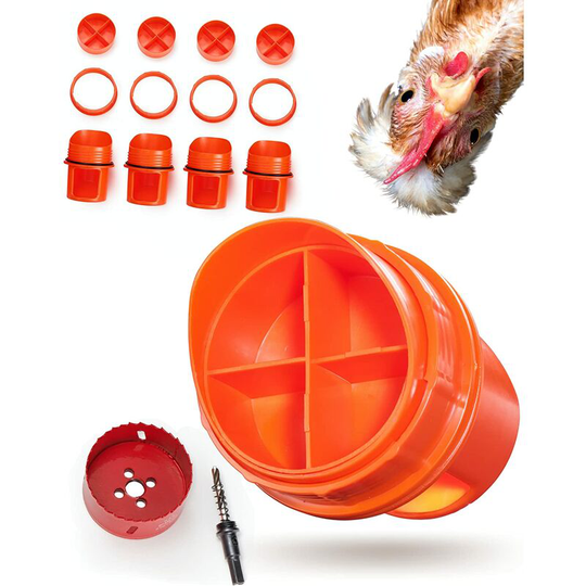 Sun Flowergb - Rat Proof Chicken Feeder Kit - Rodent Proof Chicken Feeder - Waste Free Chicken Feeders Rodent Proof, Poultry Feeder, Chicken Feed