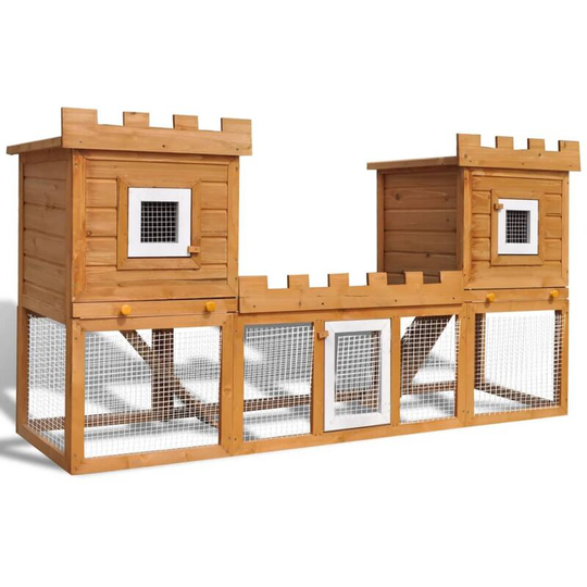 Topdeal - Outdoor Large Rabbit Hutch House Pet Cage Double House VDTD06909