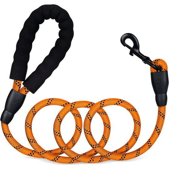 RHAFAYRE Dog Lead, Long Rope Dog Leash with Padded Handle for Small to Large Dogs, Black (1.5m)