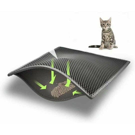 Cat Litter Mat, Waterproof Non-Toxic eva, Cat Litter Mat, Double Layer Honeycomb Design