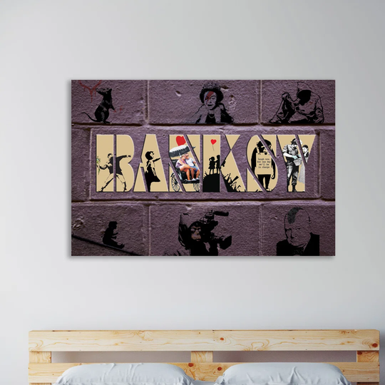 Bespoke Banksy by Banksy - Wrapped Canvas Graphic Art Print