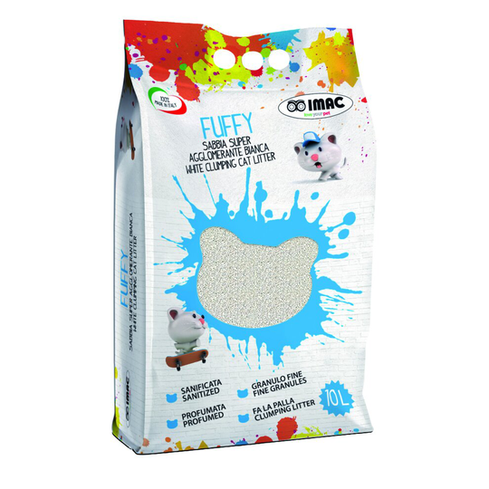 Imac White Clumping Cat Litter Grain Size 0.5-1.5mm 10L Bag