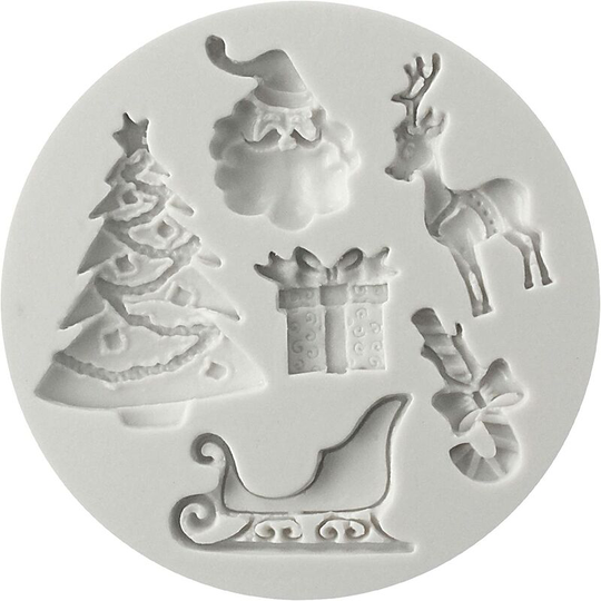 Christmas Silicone Mold, Bakeware Tray Mold Cake / Candy / Jelly / Ice Cream / Cookie (Christmas Tree, Present, Reindeer, Cane Sugar, Santa Claus)