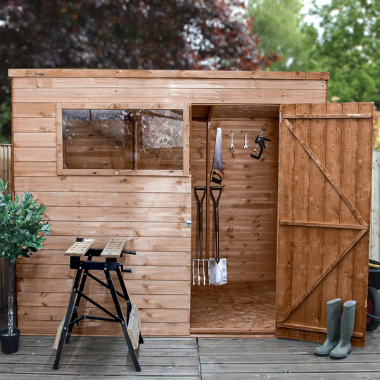 8 ft. W x 6 ft. D Solid Wood Garden Shed