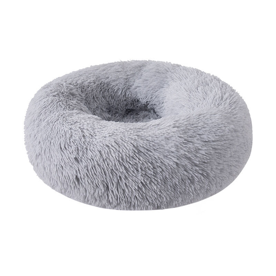 Thsinde Weiches Plusch Rund Haustierbett Katze Weiches Bett Katzenbett fur Katzen Kleine Hunde-grau-50cm