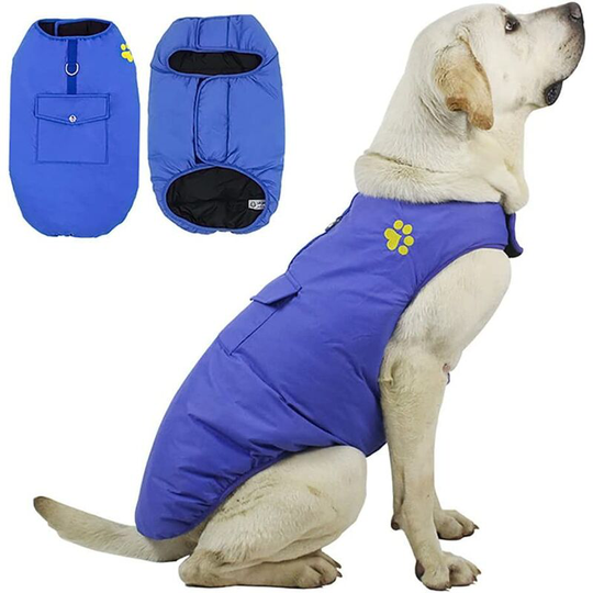 Osqi - Waterproof Winter Dog Coat,Dog Winter Coat,Wool Lined,Very Warm Pet Coat for Medium and Large Dogs,Winter Dog Coat(Blue,Size xl)