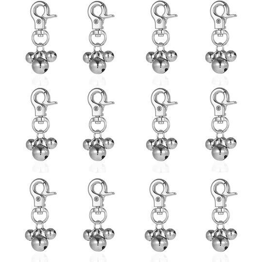 12 Pieces Bells Pets Clochette Dog Grelot Dog Pendant Bell for Cats Animals, Puppies, Keychain
